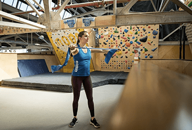 Exercising in a gym