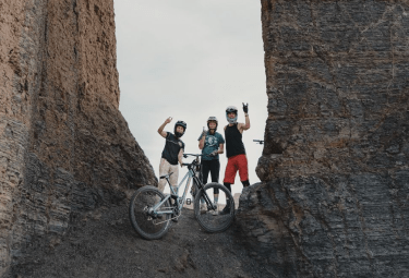 Biking on a mountainous trail