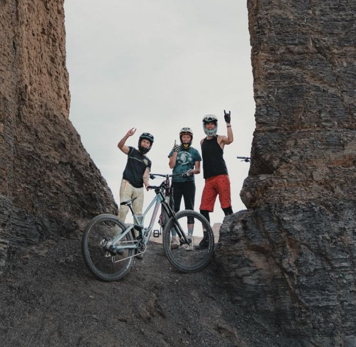 Biking on a mountainous trail