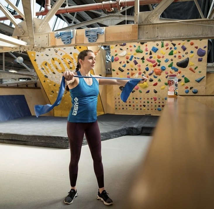 Exercising in a gym