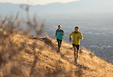 Jogging along outdoor trail